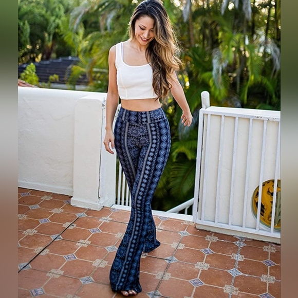 satina Pants - Satina Palazzo Pants in Chakra Blue